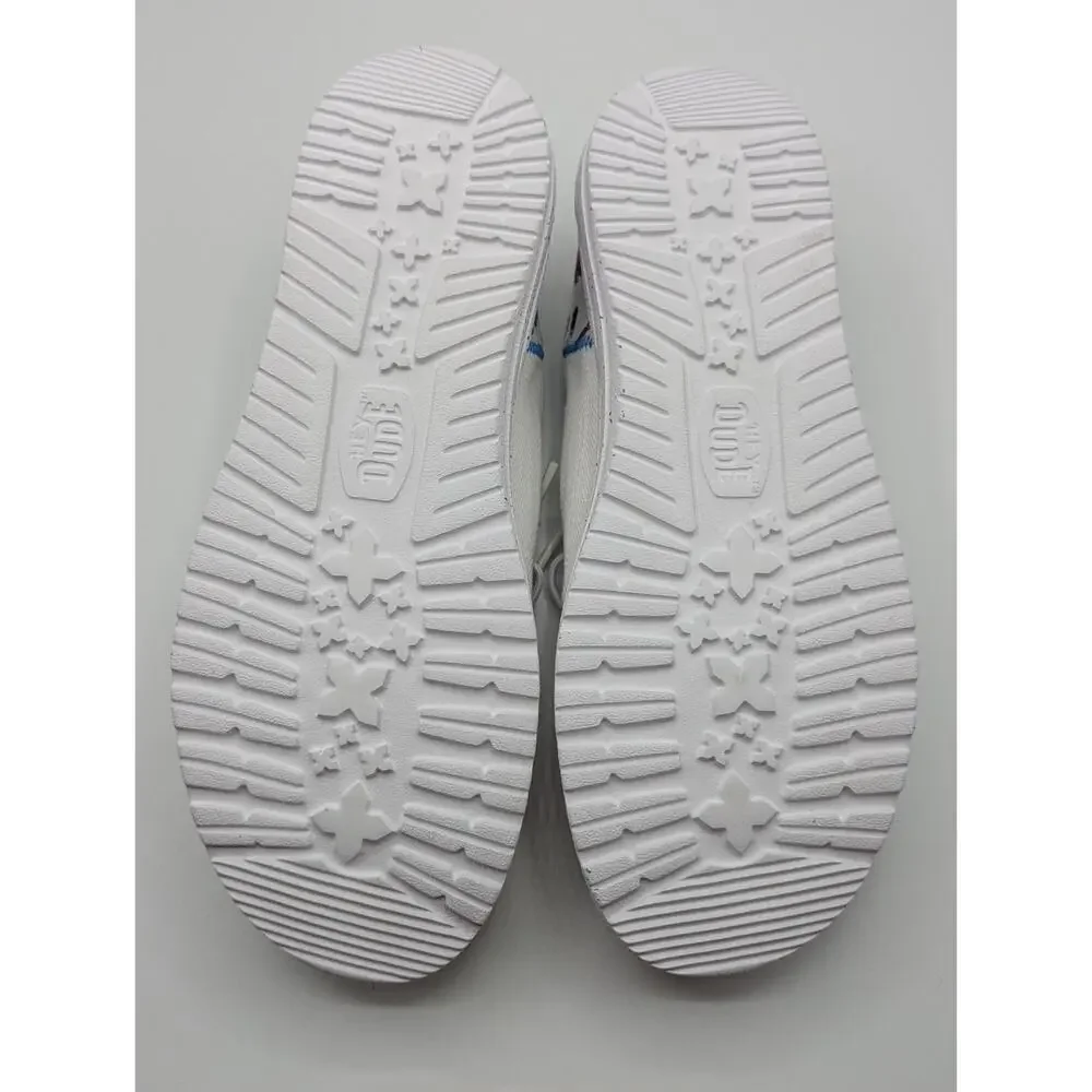 Hey Dude Wally Funk Americana Mens Size 8 USA Party Shoes Slip On July 4 NWT